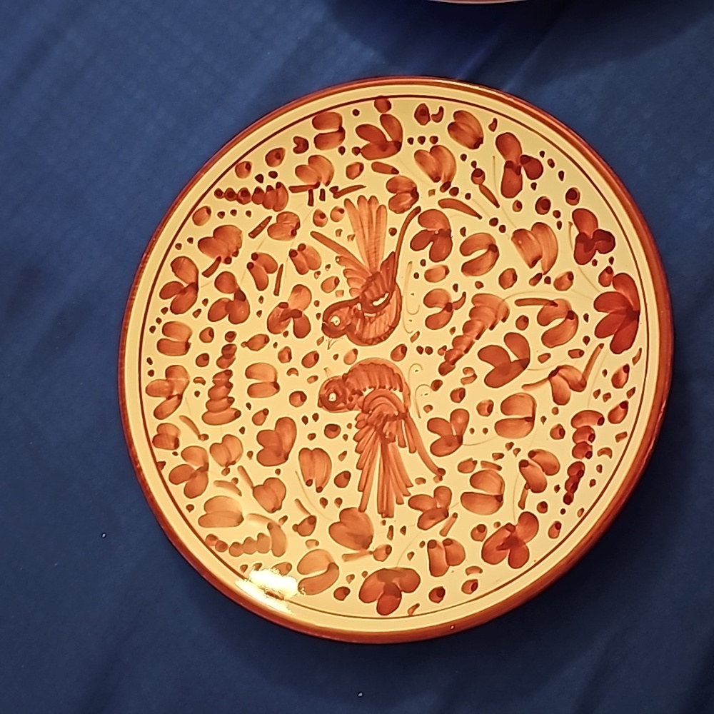 Vintage (5 pieces)Deruta Italian Pottery Arabesco Pattern Bird Plate 8"